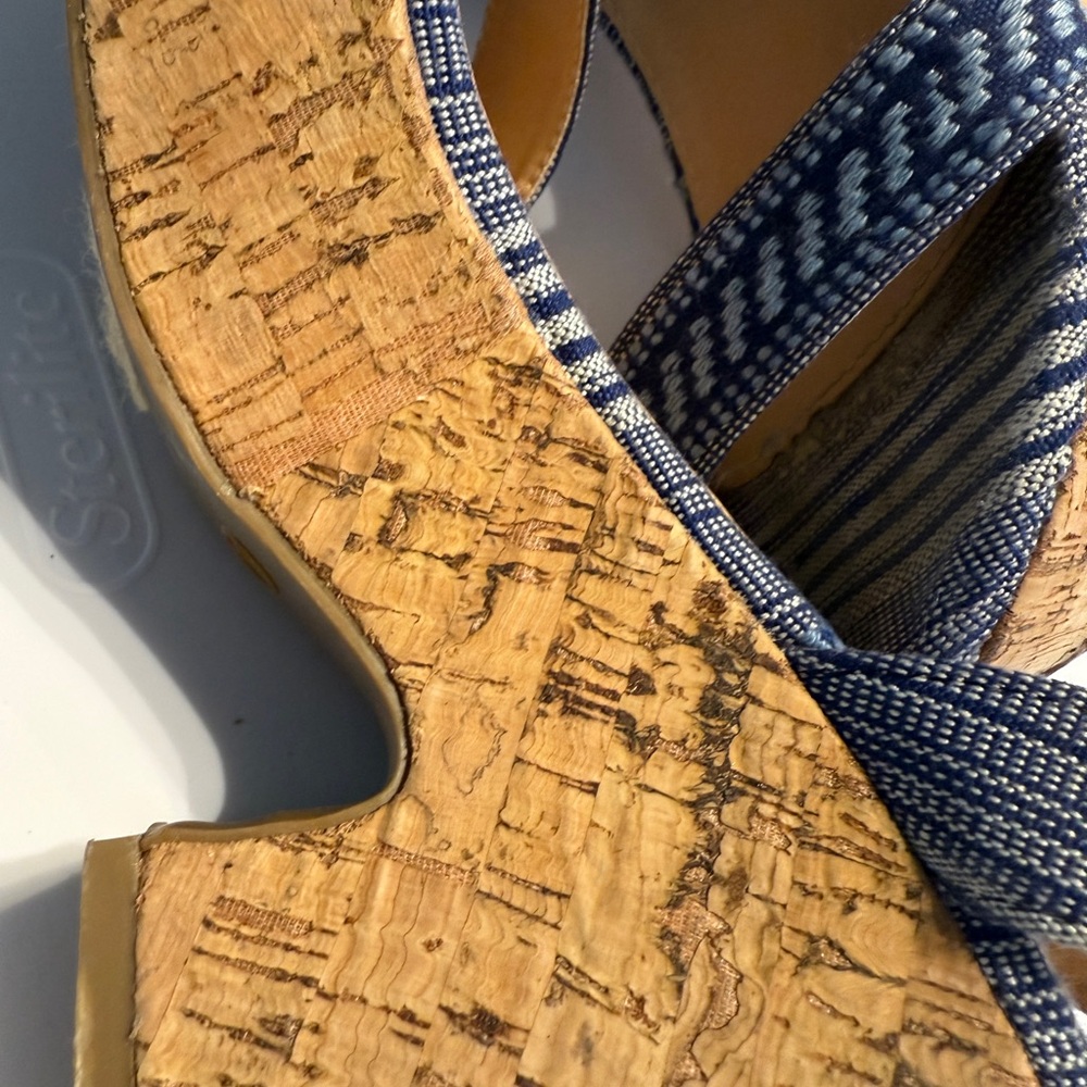 Blue Strappy Wedge Sandals size 7 - Picture 7 of 14